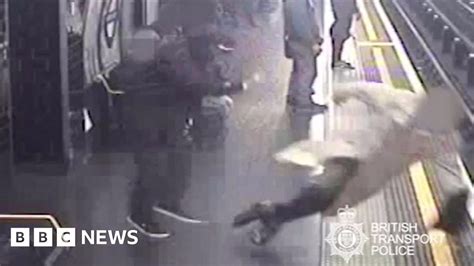 Cctv Footage Shows Tube Push Murder Attempt Bbc News