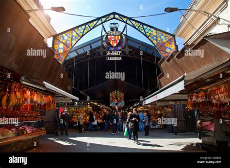 Barcelona Las Ramblas La Boqueria Market Stock Photo Alamy