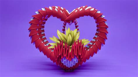 How To Make A D Origami Heart Frame Youtube