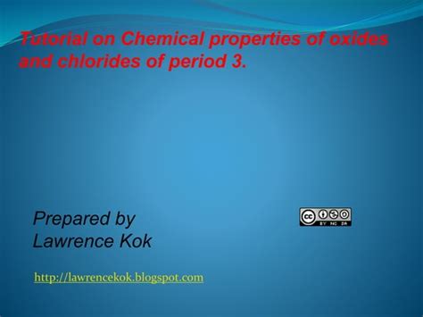 Ib Chemistry On Chemical Properties Oxides And Chlorides Of Period Ppt