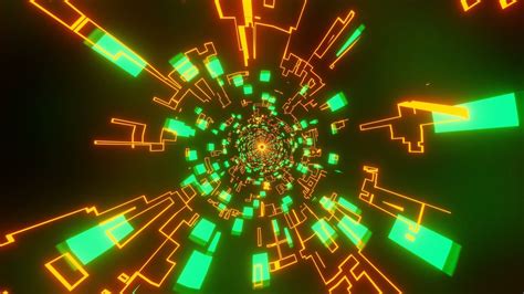 Enjoy This VJ LOOP NEON Red Green Tunnel Abstract Background Video