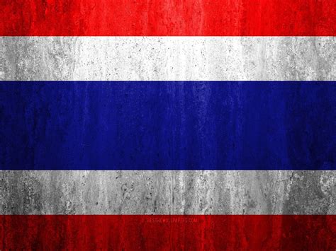 Flag of Thailand, 4k, stone background, grunge flag, Asia, Thailand ...