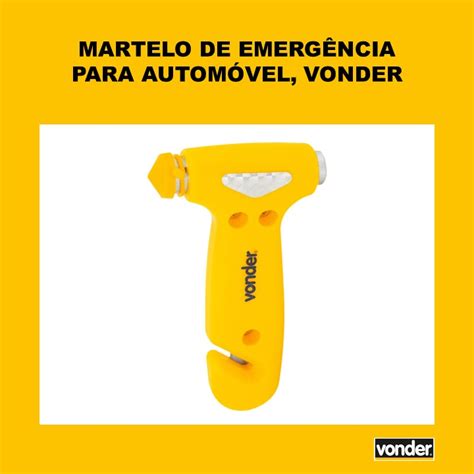 Martelo Emerg Ncia Carro Quebra Vidro Corta Cinto Vonder Comercial Meec