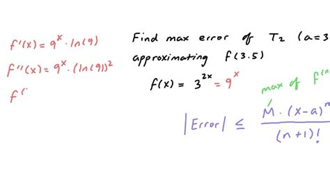 Solved Calculate The Maximum Error Of The 2nd Order Taylor Polynomial