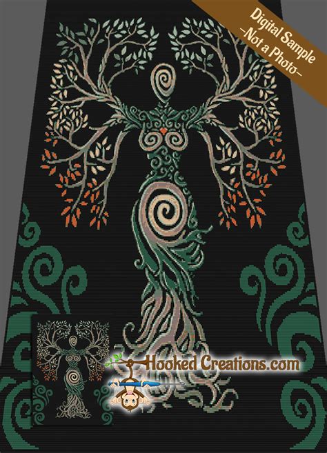 Tree Of Life Sc Single Crochet Twin Blanket Graphghan Crochet Pattern