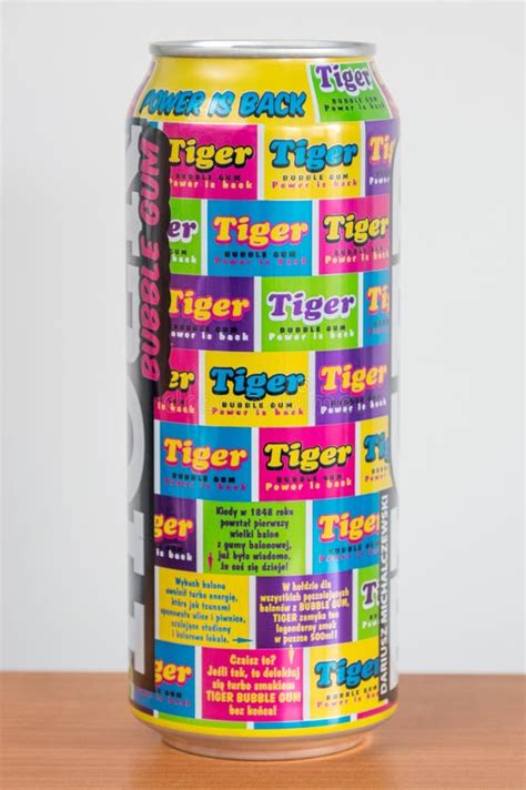 Tiger Bubble Gum Energy Drink Editorial Photo Image Of Poland Bubble