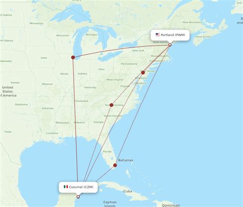 All Flight Routes From Portland To Cozumel Pwm To Czm Flight Routes