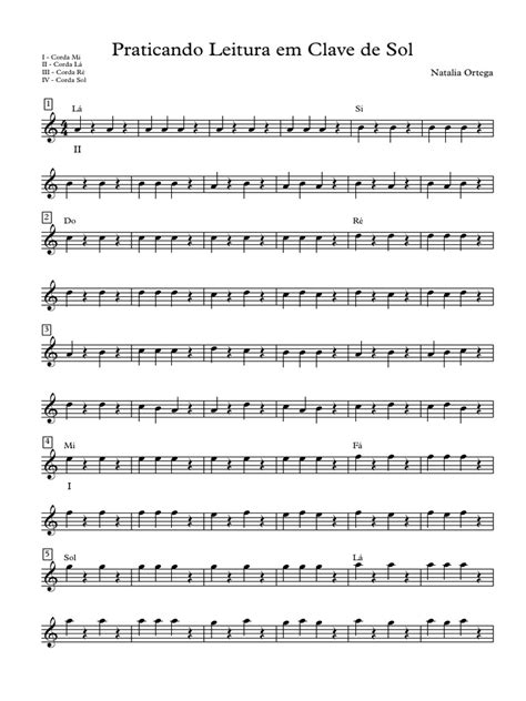 Praticando Leitura em Clave de Sol - Partitura Completa | PDF | Arts du ...