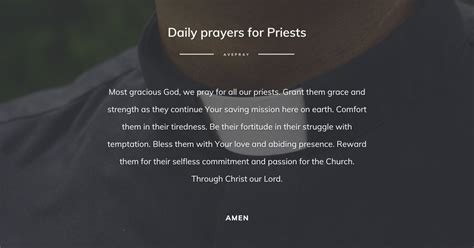 Daily Prayer For Priests