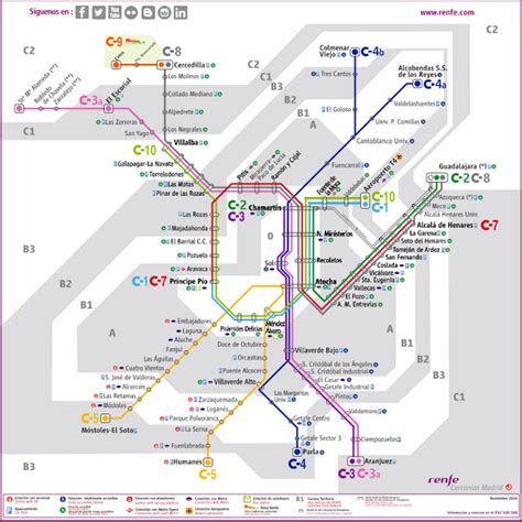 Mapa De Líneas De Cercanías De Madrid Edición Noviembre 2018 Es Por