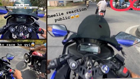 Pehley Vlog Mai Race R V Vs Bullet R V Wheelie Public Reaction