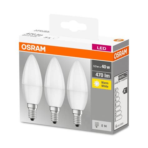 X Osram Led Leuchtmittel Kerze W W E Matt Lm Warmwei