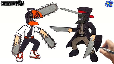 Chainsaw Man Vs Katana Man Drawing How To Draw Chainsaw Man Vs