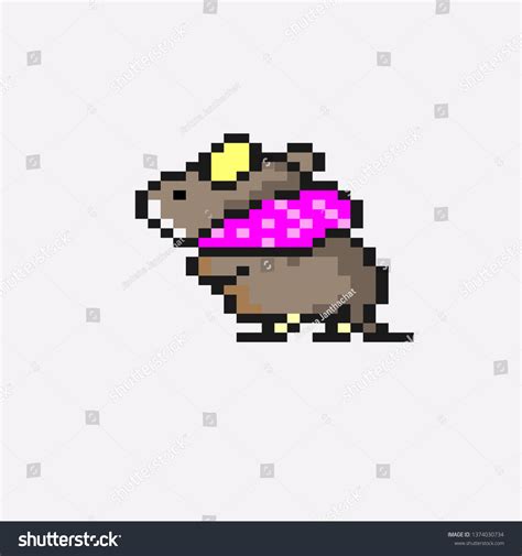 Pixel Art Rat Royalty Free Stock Vector 1374030734