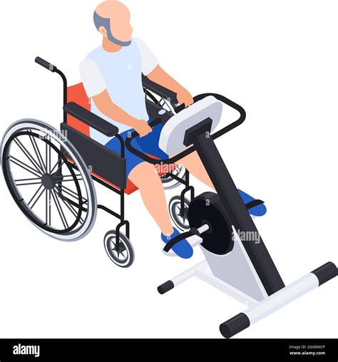 Physiotherapy Rehabilitation Isometric Composition With Man On