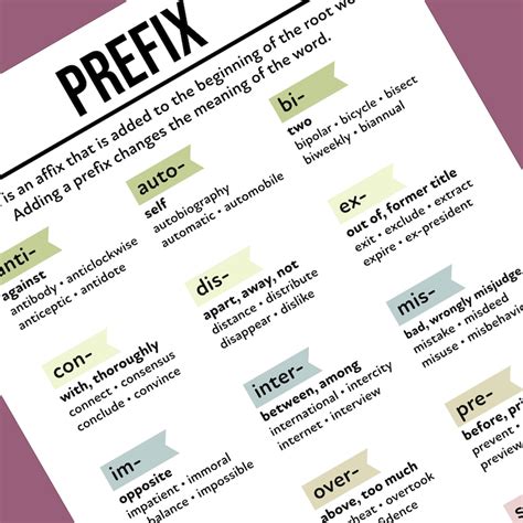 Prefix And Suffix Classroom Posters Learn Word Formation Etsy