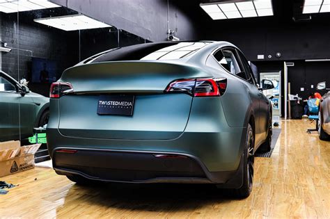 Tesla Model Y Matte Pine Green Wrap Vancouver | Twiisted Wrap