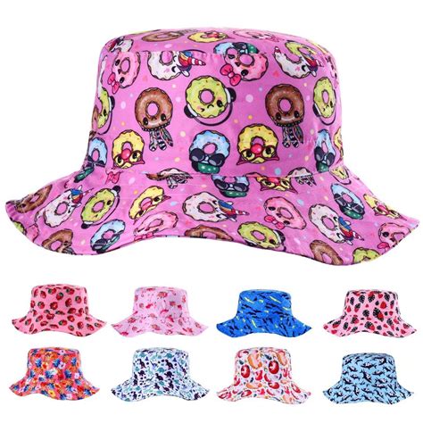 Beach Kids Sun Hat Protection Wide Brim Summer Bucket Hats Cute Fishing ...