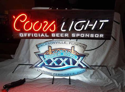 Coors Light Super Bowl Xxxix Neon Sign Nfl Teams Neon Light Neon