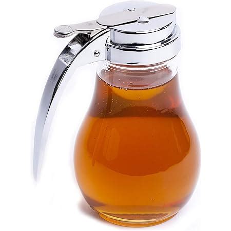 Hunnibi Honey Dispenser No Drip Glass Maple Syrup Dispenser Glass