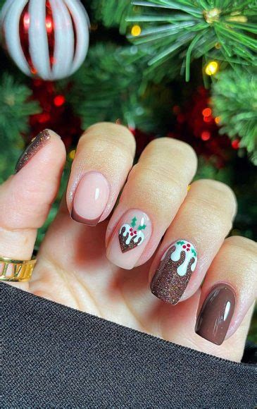 50 Stylish Festive Nail Designs Christmas Pudding Nails