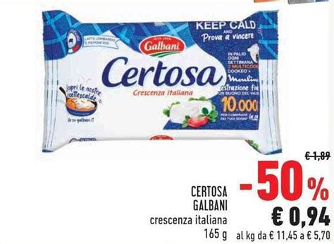 Galbani Certosa Crescenza Italiana G Offerta Di Conad