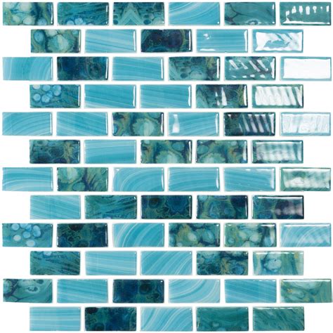 Sky 1 X 2 Glass Tile Vidrepur Nature Collection Aquablu Mosaics