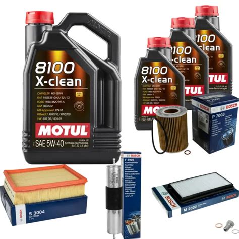 BOSCH INSPECTION SET 8 L Motul 8100 X Clean 5W 40 Pour BMW 3er