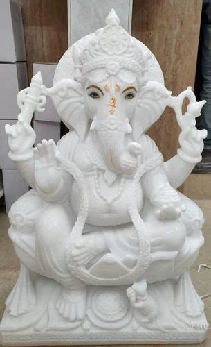 Multicolor Traditional Marble Ganesh Ji Statue For Temple Size Ft