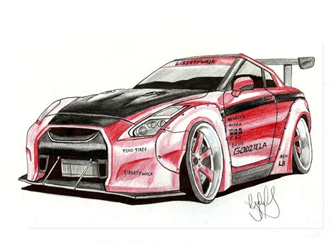 Liberty Walk Nissan Gt R Ilustra O De Carro Carros