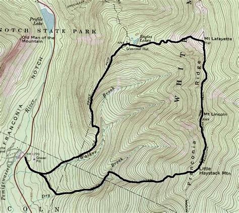 Map Showing The Loop Hike Of Photos Diagrams And Topos Summitpost