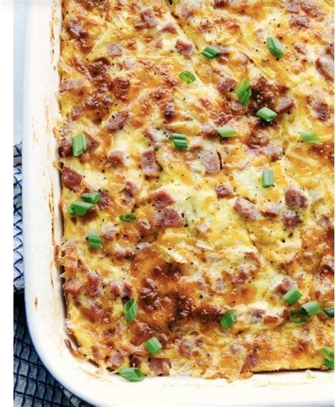 Egg Ham Potato And Cheese Breakfast Casserole Freezer Dinners By