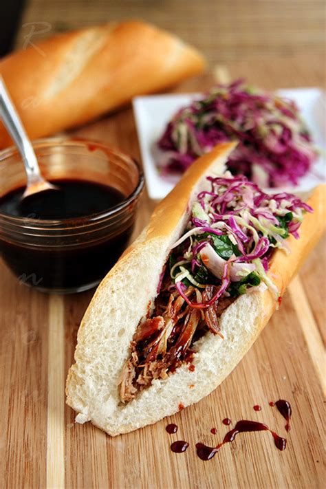 Char Siu Pulled Pork Banh Mi With Asian Slaw