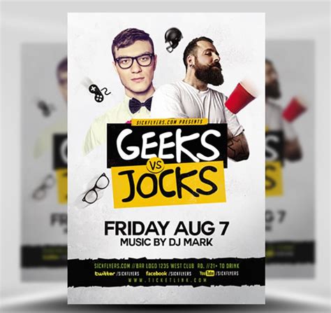 Geeks & Jocks Flyer Template - FlyerHeroes