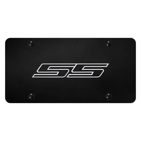 Autogold Pl Ss Eb Black License Plate With Laser Etched Ss Logo