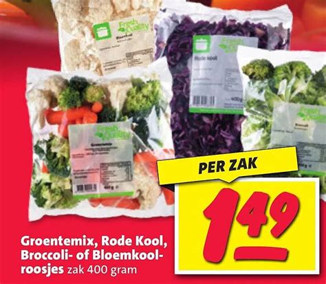 Groentemix Rode Kool Broccoli Of Bloemkoolroosjes Zak Gram