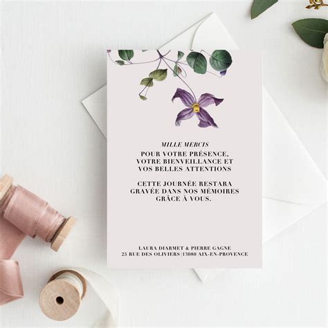 Invite Mariage Mercis Mille