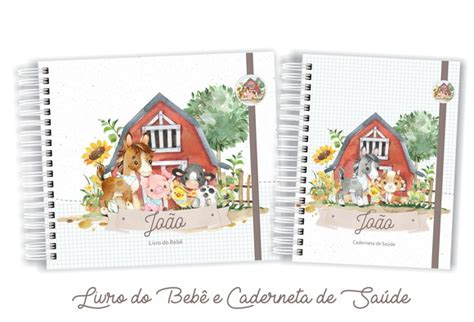 Fazendinha Menino Livro E Caderneta Do Bebe Produtos Elo7