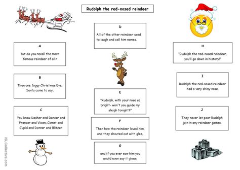 Rudolph The Red Nosed Reindeer Warme English Esl Worksheets Pdf Doc