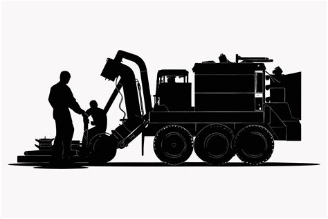 Silhouette Of Construction Equipment Graphic By Jesmindesigner