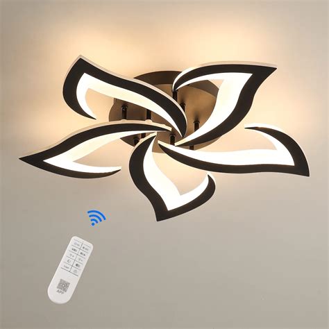 Jsz Led Dimmable Plafonnier Salon Lampe Avec Télécommande Moderne Plafond Creative Métal