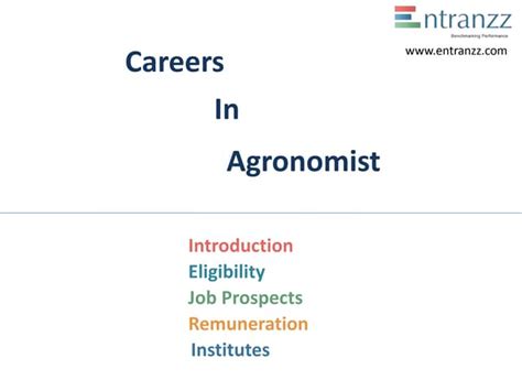 Careers In Agronomist Ppt