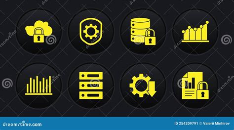 Set Pie Chart Infographic Server Data Web Hosting Cost Reduction