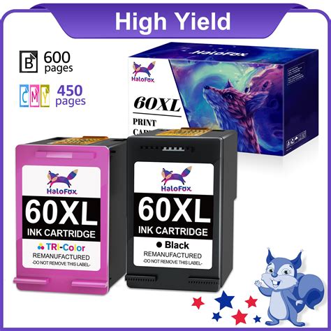 Replacement For Hp 60 Ink Cartridge Combo Pack Black And Color For Envy 100 110 120 Photosmart