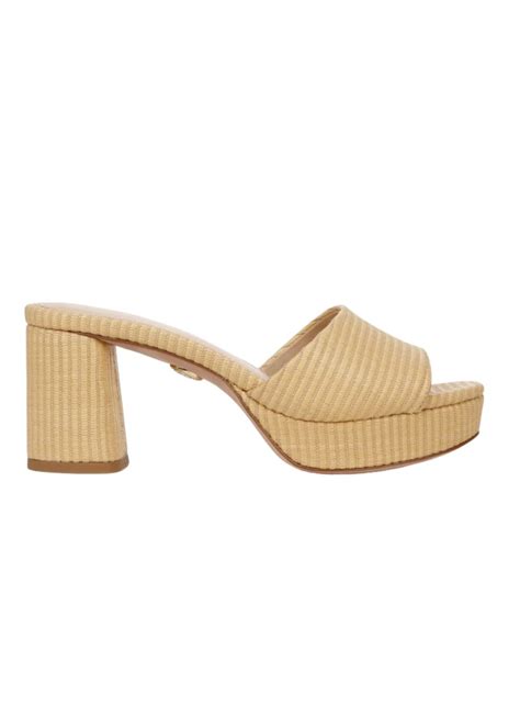 Dali Platform Slide Sandal Veronica Beard Green Natural J Cathell