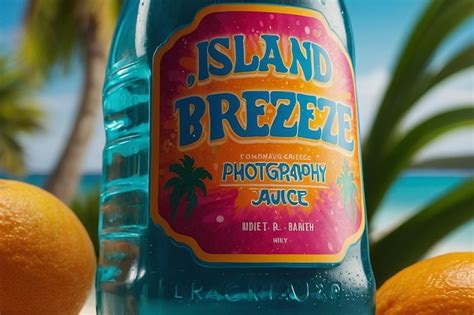 A Juice Bottle With A Label That Says Island Breeze Premium Ai