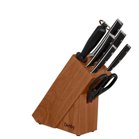 Denby 7 Piece Knife Block Set Walnut 190011897 ECookshop