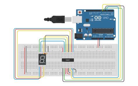 Circuit Design Display De 7 Segmentos Com Decodificador Tinkercad