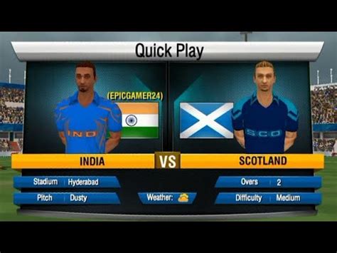 World Cricket Championship 2 WCC 2 Epic Gamer IND Vs SCO 2 Overs