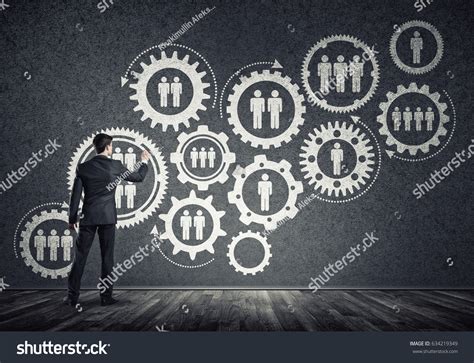 Businessman Standing Back Drawing Concept Teamwork Stock Photo ...